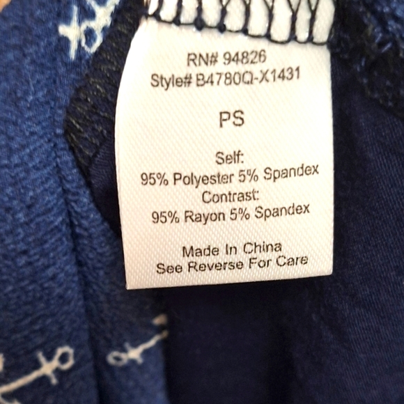 Janet Chung Print Anchor Navy Women's Tank Top Sleveless Size S - Picture 3 of 4